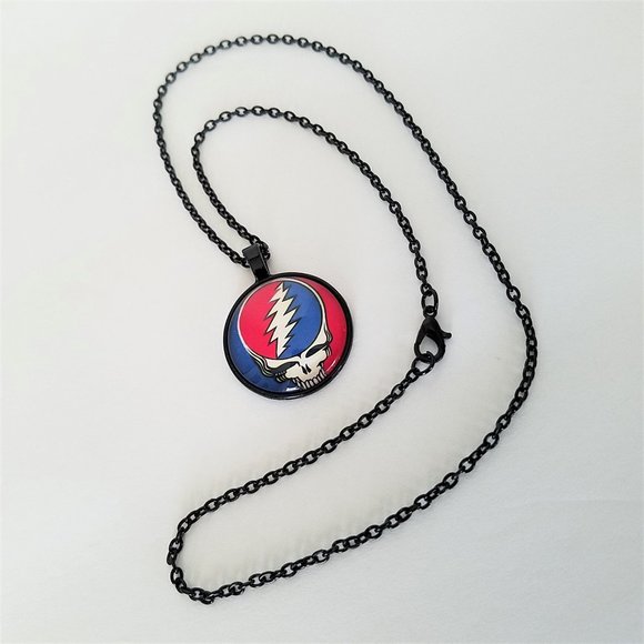 2/$15 💀 Grateful Dead "Steal Your Face" Necklace NWOT - Picture 6 of 6